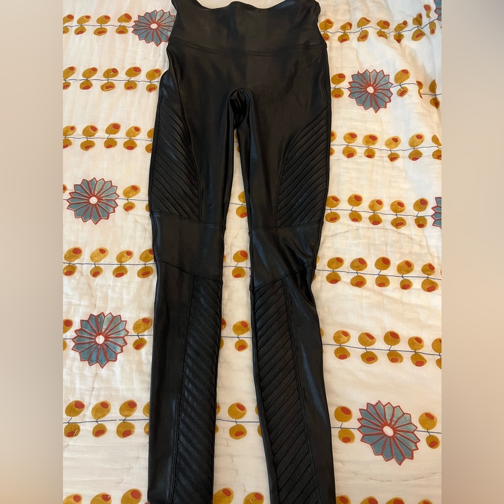 Spanx Faux Leather Moto Leggings